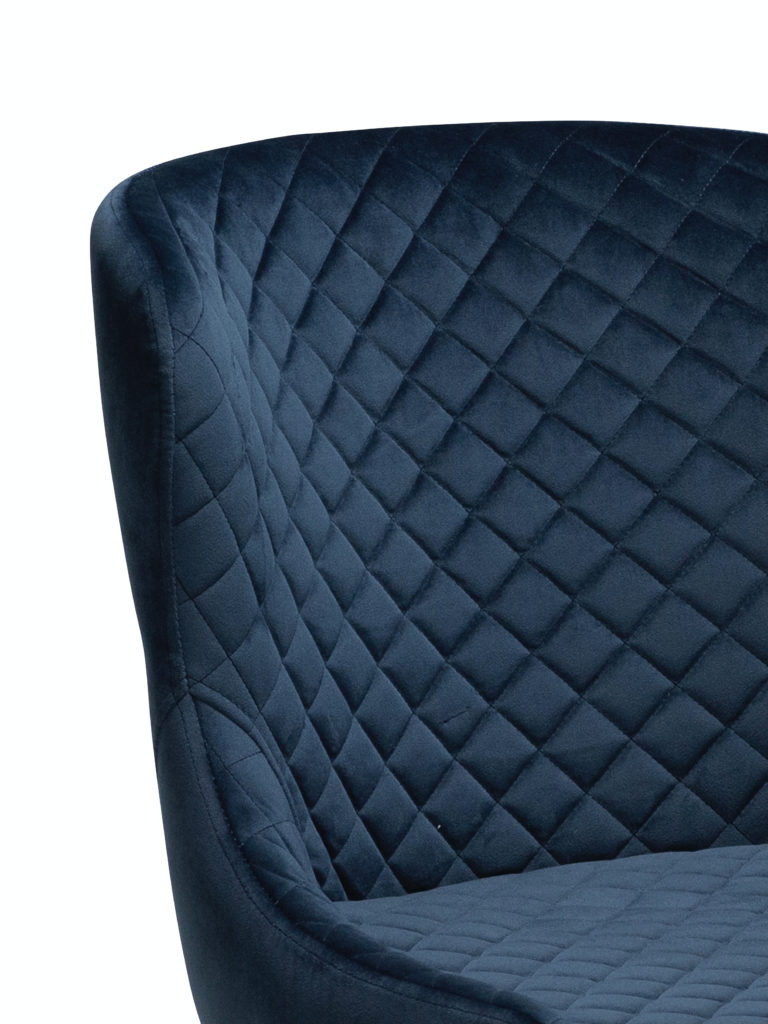 Vetro stol, midnight blue, nærbilde av rygg/stoff